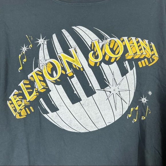 FREE PEOPLE NWOT Elton John World Tour Boyfriend Band Tee 1980 Daydreamer XS - Picture 3 of 10
